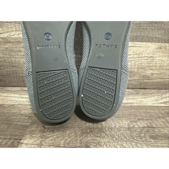 Rothys The Point Flats Cloud Gray Birdseye Knit Slip On Shoe Womans 7 Used - Picture 13 of 14